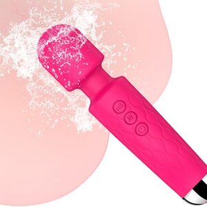 Vibrator Wand,Adult Sex Toy Wand, G Spot Dildo, Clit Vibrator, Sex Vibrators,Clitoris Stimulation,with 8 Speeds & 20 Patterns, Quiet,Fully Waterproof,Vibrating Wand for her Pleasure (Rose Red)